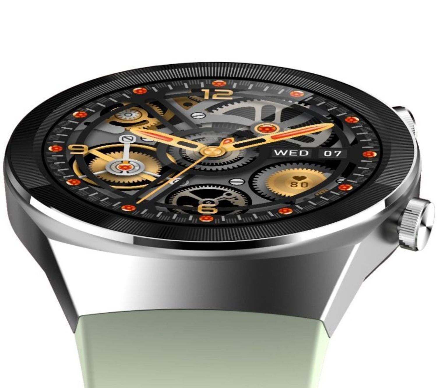 Smartwatch męski na zielonym pasku Rubicon RNCE68. Bluetooth. Zdalne rozmowy przez zegarek ✓zdrowy styl życia✓ (8).jpg